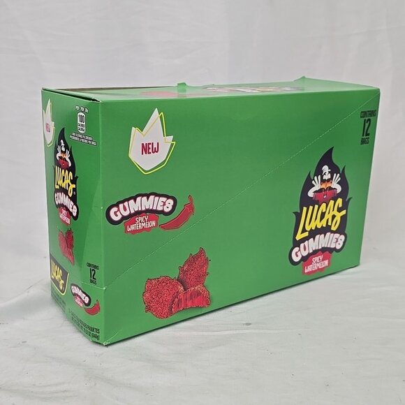 Lucas Gummies Spicy Watermelon 12-PACK Sweet and Sour Candy Snacks 29.52 Oz - Picture 1 of 9